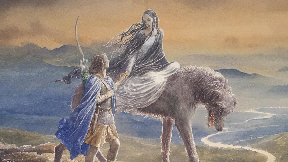 Un taglio della copertina per Beren e Lúthien, che trovano i due a cavallo e si tengono per mano