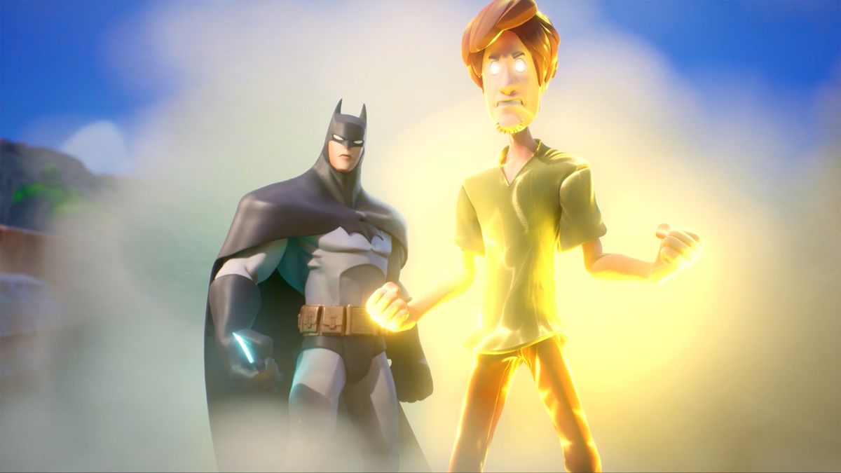 Batman e Shaggy in una foto del trailer cinematografico di MultiVersus