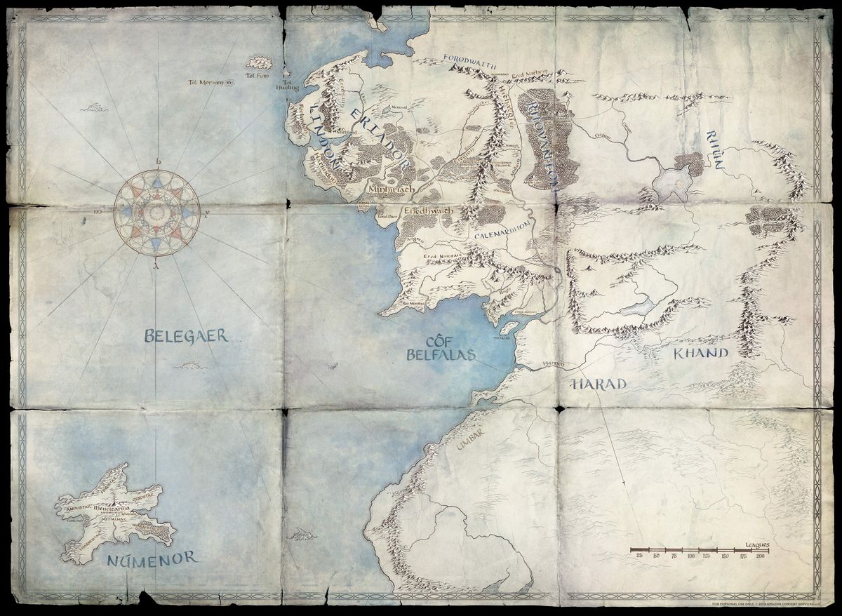 Poster Il Signore degli Anelli The Lord of the Rings Mappa della Terra di  mezzo 91 x 61 cm - Mitico