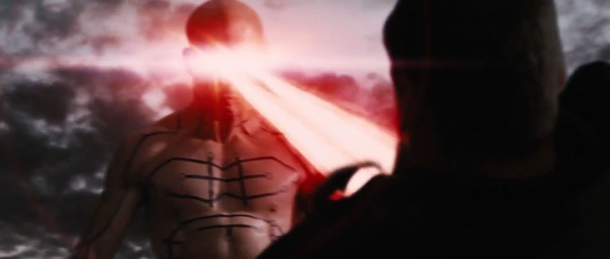 Deadpool spara i suoi occhi laser in X-Men Origins: Wolverine.