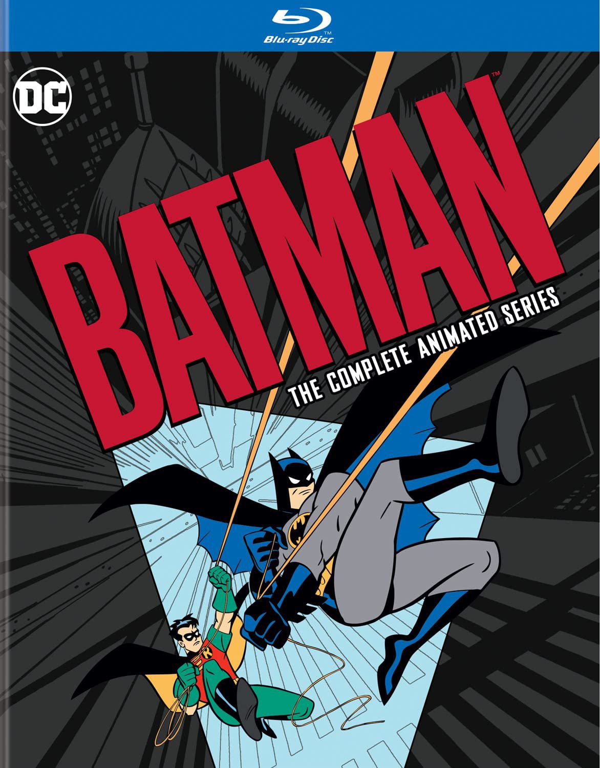 Batman: la copertina della serie animata completa con Batman e Robin che entrano in azione