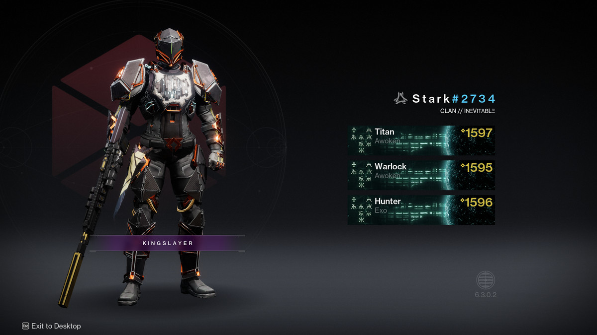 La schermata di selezione della classe in Destiny 2