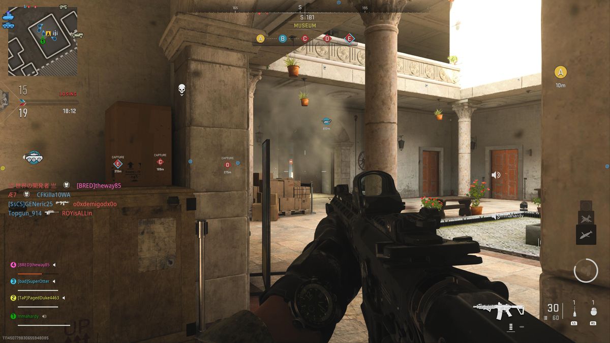 Il giocatore difende un punto di controllo in Ground War nel multiplayer di Call of Duty: Modern Warfare 2
