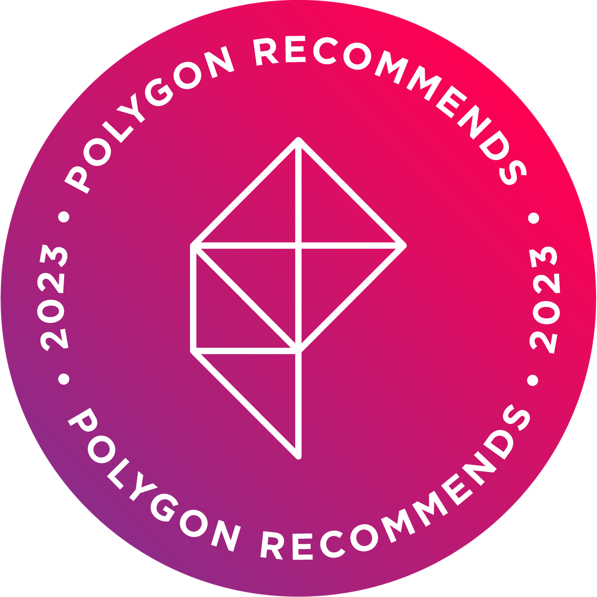 Il badge per i vincitori di Polygon Recommends 2023 su videogiochi, giochi da tavolo, film e TV