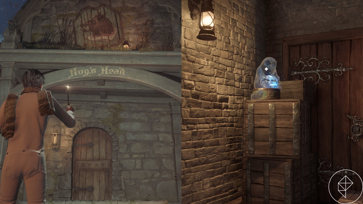 La statua e la luna di Hog's Head demiguise in Hogwarts Legacy