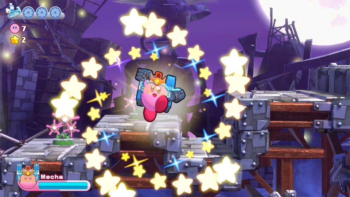 Kirby usa un attacco stellare in Kirby's Return to Dreamland