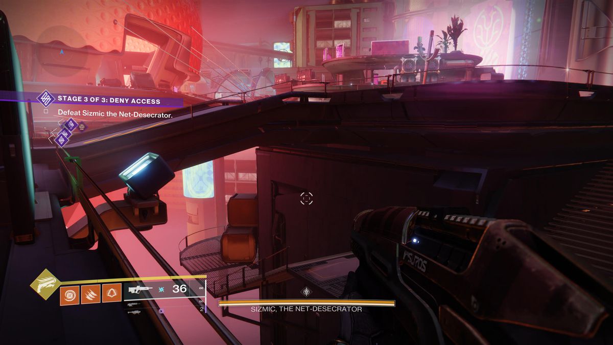 Un cacciatore osserva un edificio che conduce al settore perduto del delta idroponico su Neomuna in Destiny 2 Lightfall.