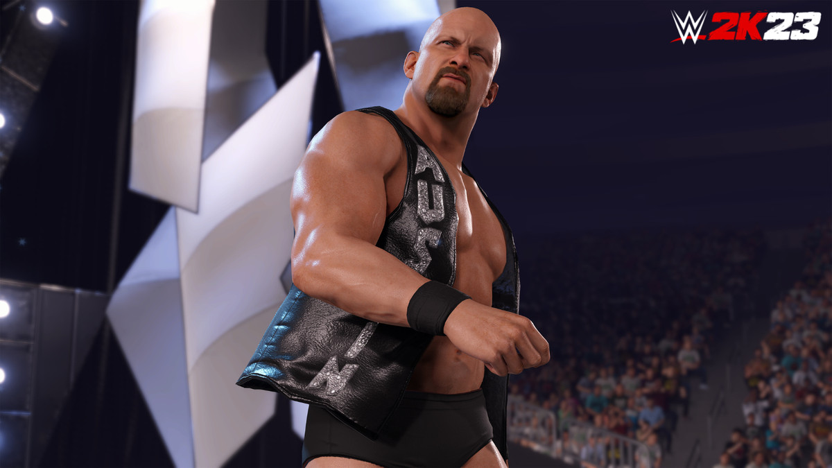 Stone Cold Steve Austin entra nell'arena in WWE 2K23