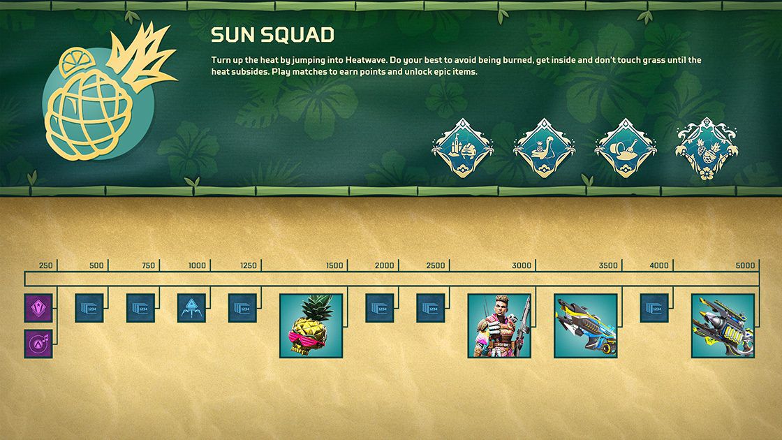 Apex Legends Reward Tracker per l'evento Sun Squad Collection