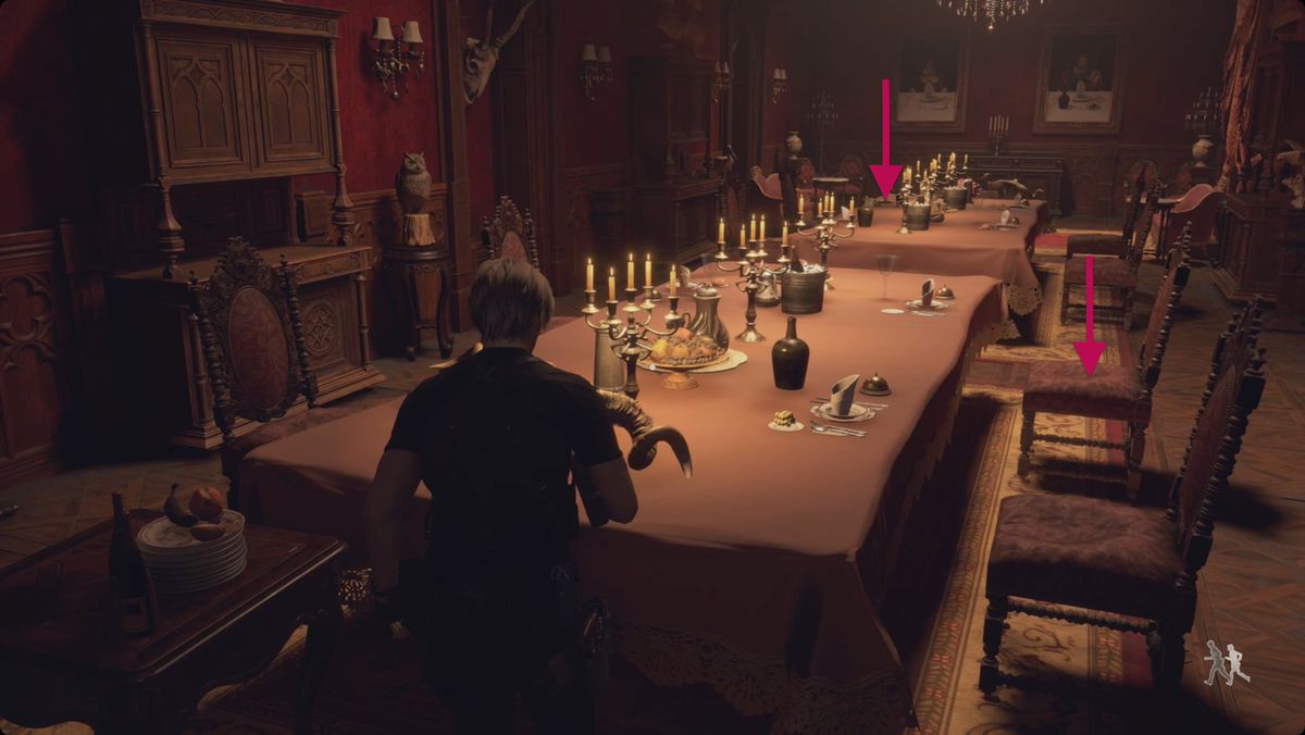 Posizioni della soluzione del puzzle del remake di Resident Evil 4 Dining Hall