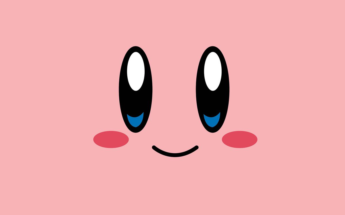 Semplice opera d'arte in stile carta da parati dei lineamenti del viso di Kirby