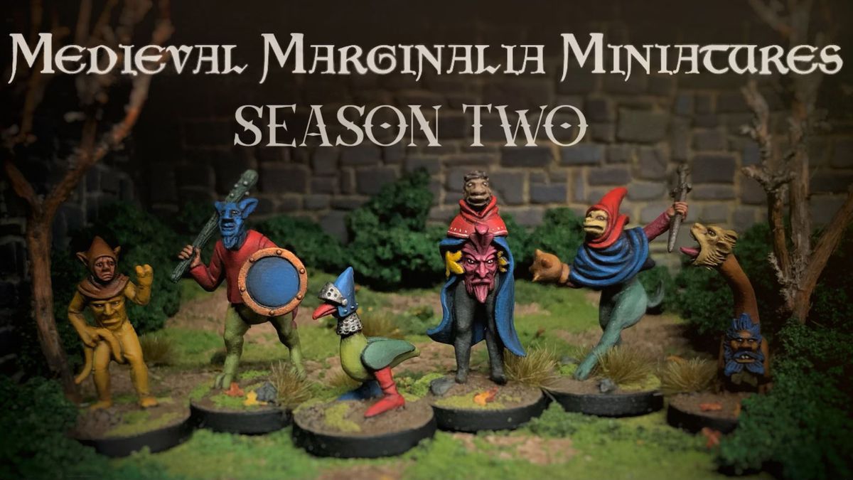 Arte chiave che mostra la collezione di miniature nella seconda stagione di Marginalia medievale.