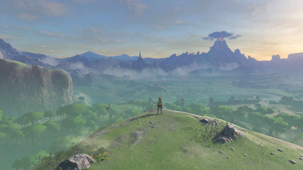 The Legend of Zelda: Breath of the Wild - Link che osserva Hyrule