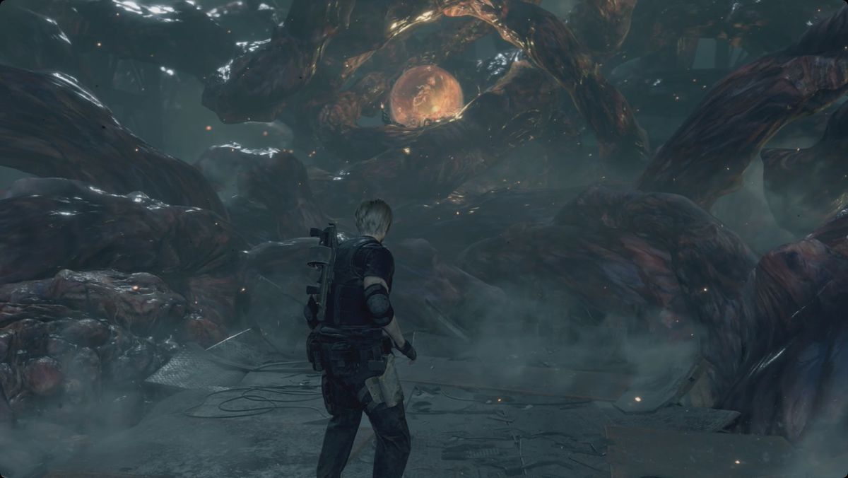 Resident Evil 4 remake Leon affronta la mutazione finale di Saddler