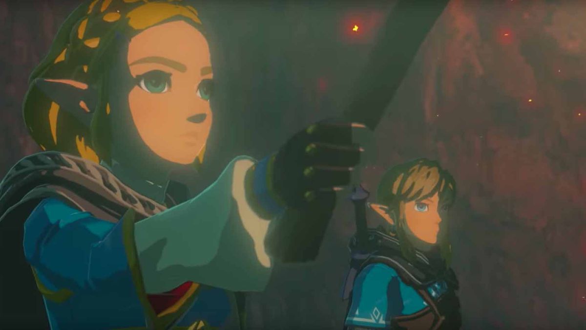 Zelda e Link sembrano coraggiosi in The Legend of Zelda: Tears of the Kingdom.