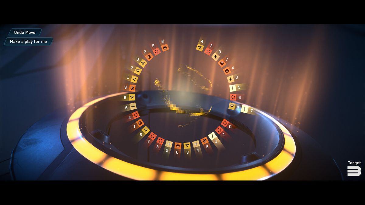 Uno screenshot di Tron: Identity, con uno dei puzzle di deframmentazione del gioco.