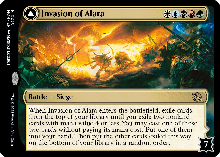L'invasione di Alara è una battaglia, un assedio, con 7 difese.