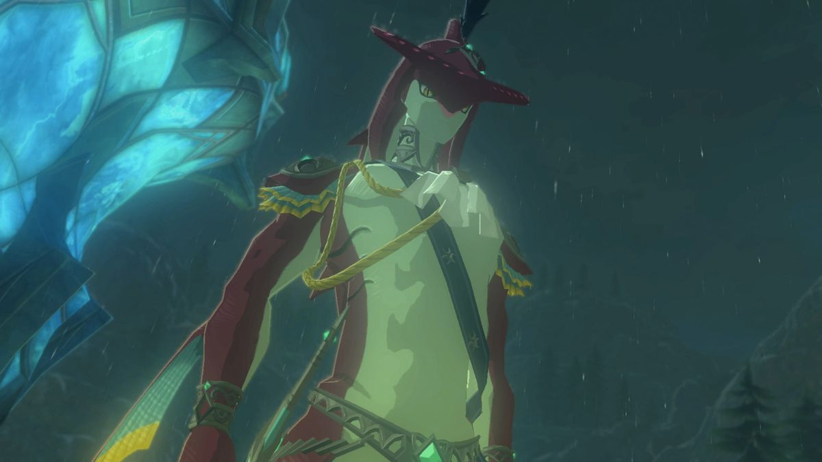 Il principe Sidon, un uomo-pesce, sembra alto e bello in The Legend of Zelda: Breath of the Wild.
