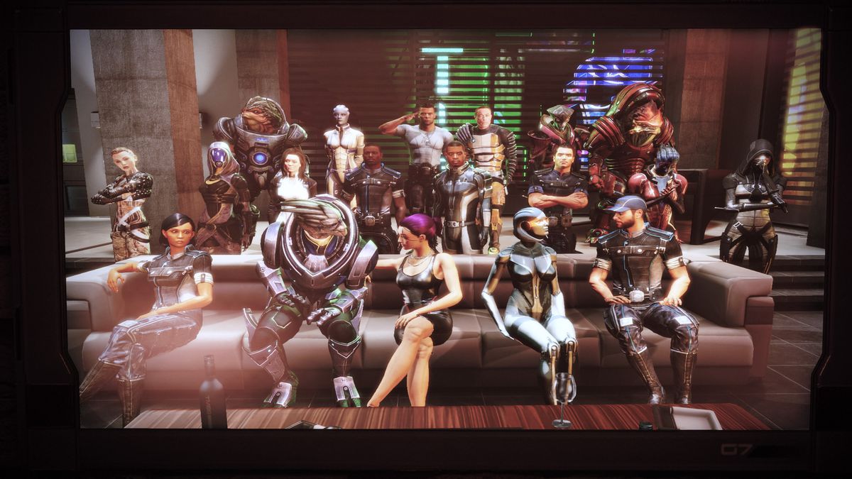 tutti i personaggi di Mass Effect che scattano una foto dopo una rabbia totale