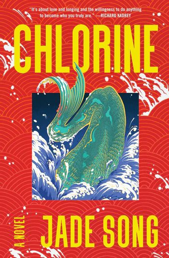 Immagine di copertina per Chlorine di Jade Song, con una grande pinna tra le onde dell'oceano.