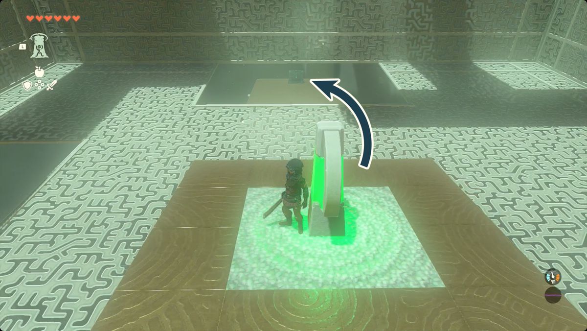 The Legend of Zelda: Tears of the Kingdom Link ruota la gabbia del Santuario di Domizuin per rivelare un altro forziere