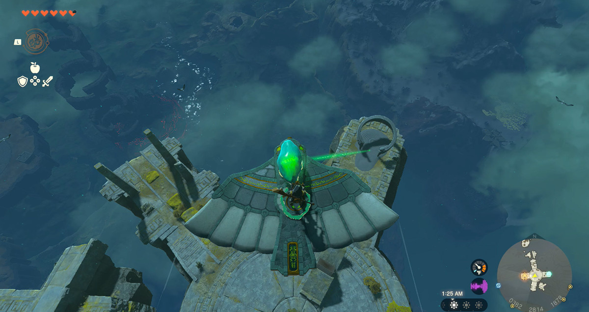 Usare la piattaforma per spostare un cristallo in Zelda: Tears of the Kingdom