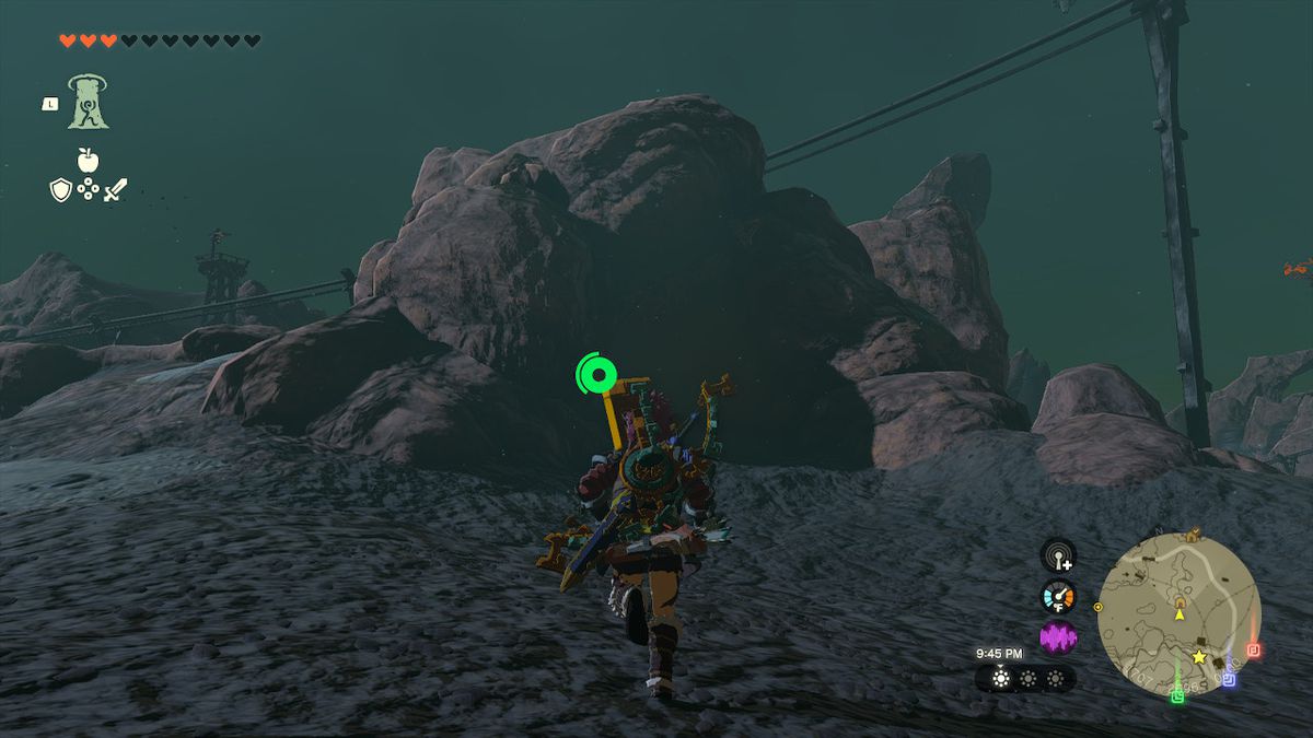 Link si dirige verso l'ingresso della YunoboCo HQ South Cave in Zelda: Tears of the Kingdom