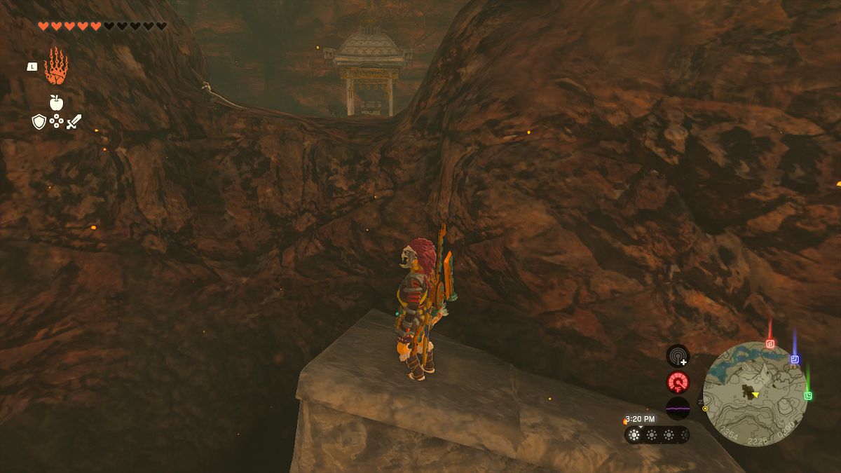 Link si trova accanto all'ingresso della stanza del tesoro con la cassa all'interno di Zelda: Tears of the Kingdom