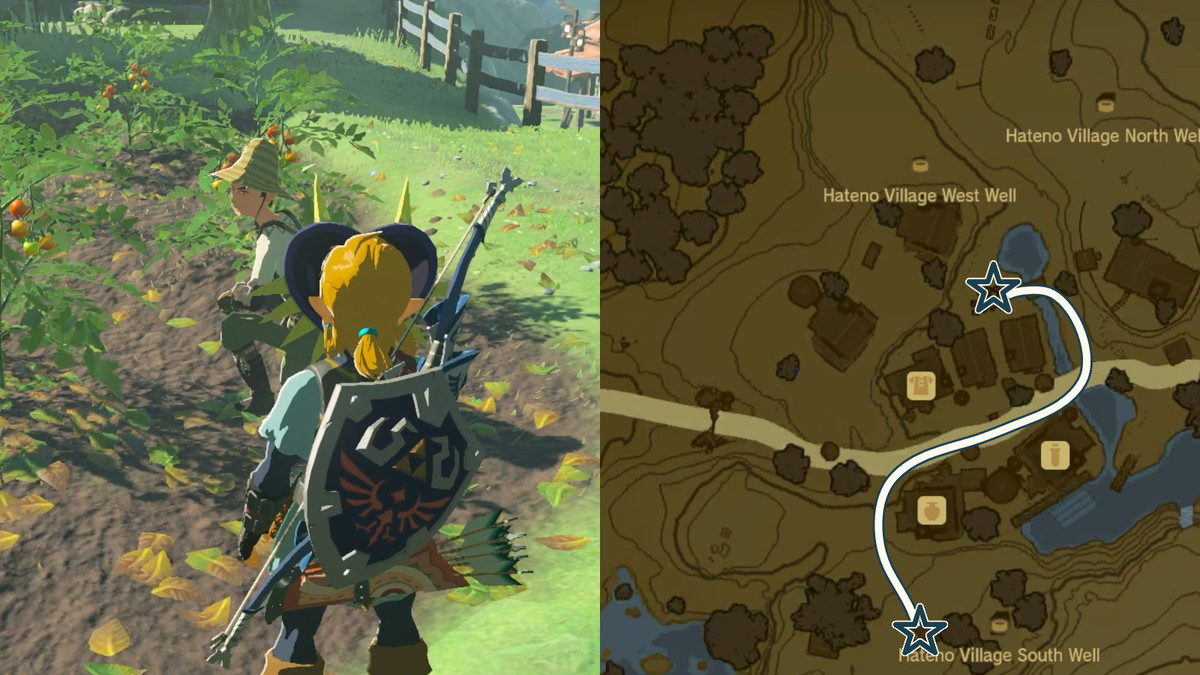 Il percorso di Medda durante l'avventura secondaria del Team Cece o del Team Reede in The Legend of Zelda: Tears of the Kingdom