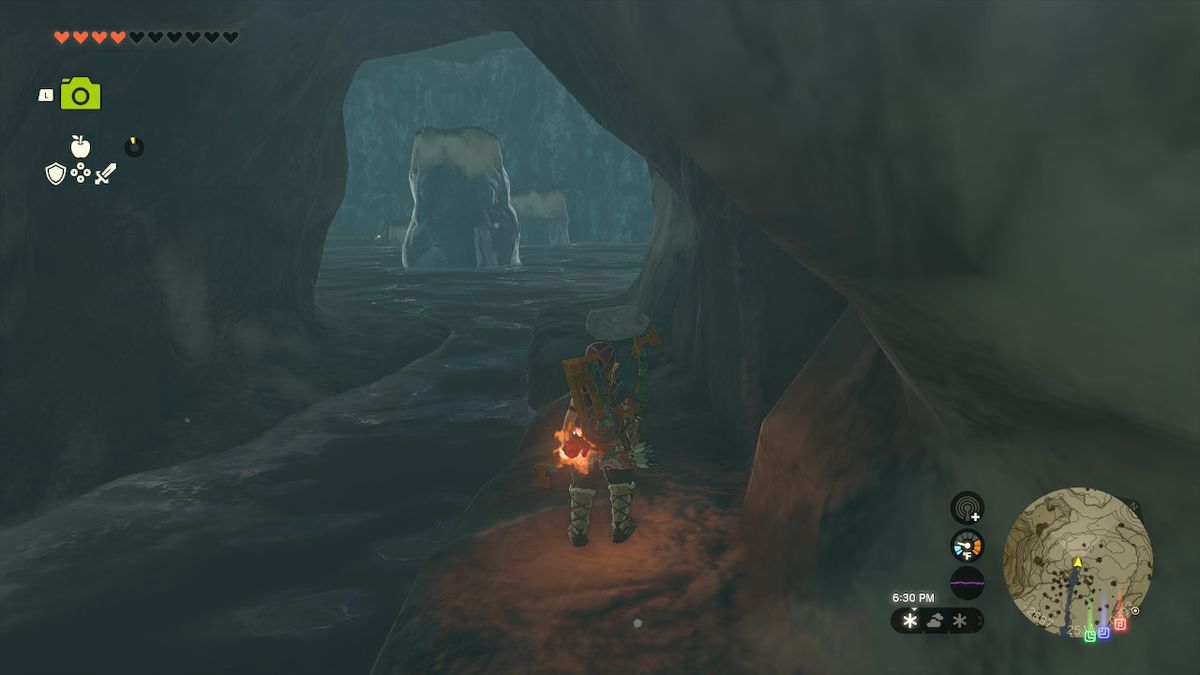 Link fa i primi passi nella caverna in Zelda: Tears of the Kingdom