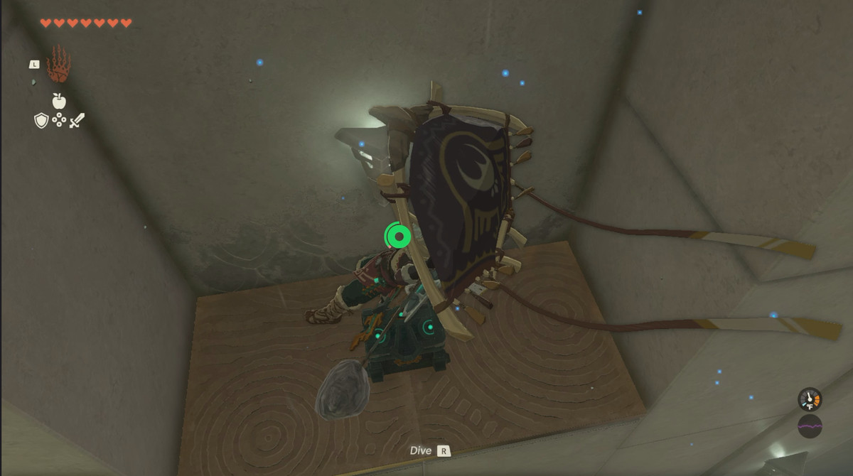 Link che vola sopra una cassa in Zelda: Tears of the Kingdom
