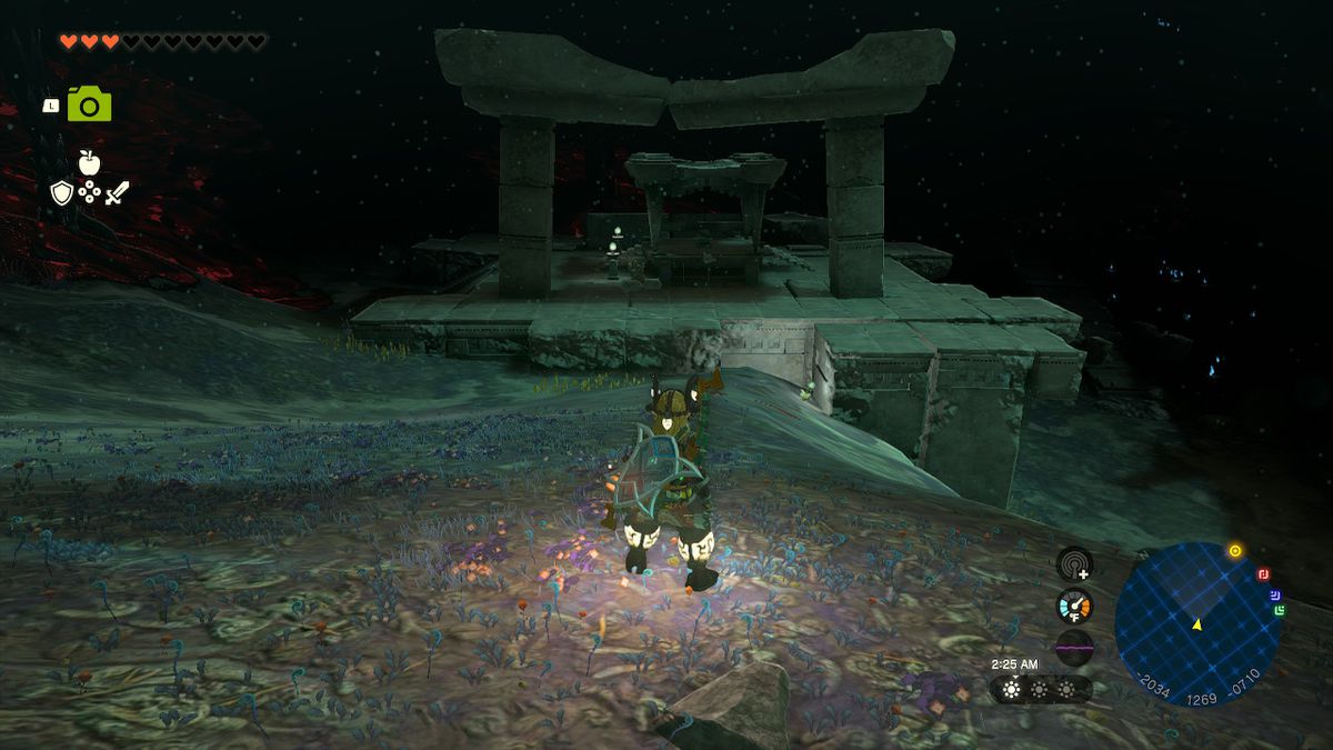 Link si avvicina all'area del tesoro all'interno delle miniere in Zelda: Tears of the Kingdom