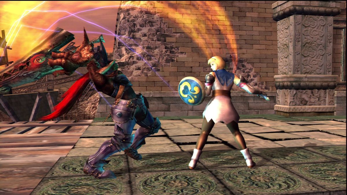 Nightmare carica la sua spada contro Cassandra in Soul Calibur 2 HD