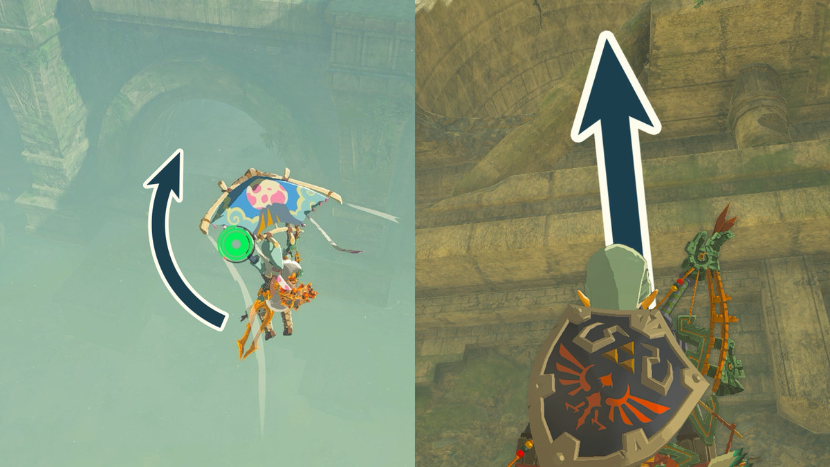 Un grafico mostra i metodi per entrare nel Tempio Dimenticato in The Legend of Zelda: Tears of the Kingdom