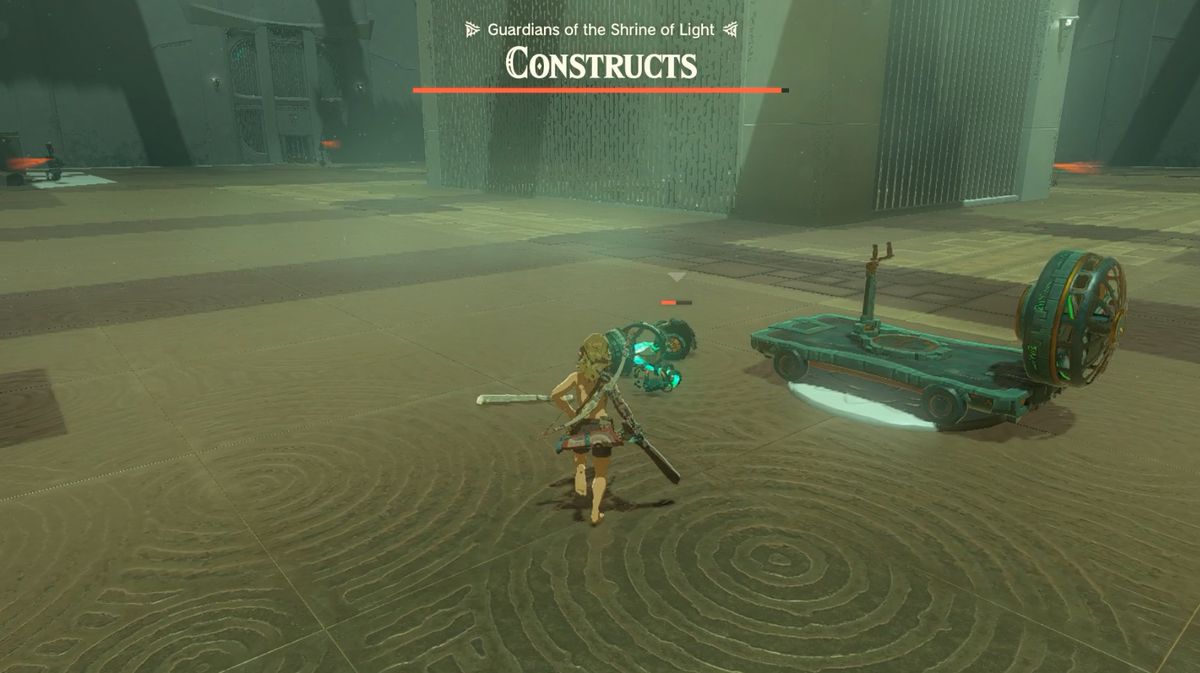 Link attacca un Costrutto nel Santuario Rasitakiwak in Zelda: Tears of the Kingdom