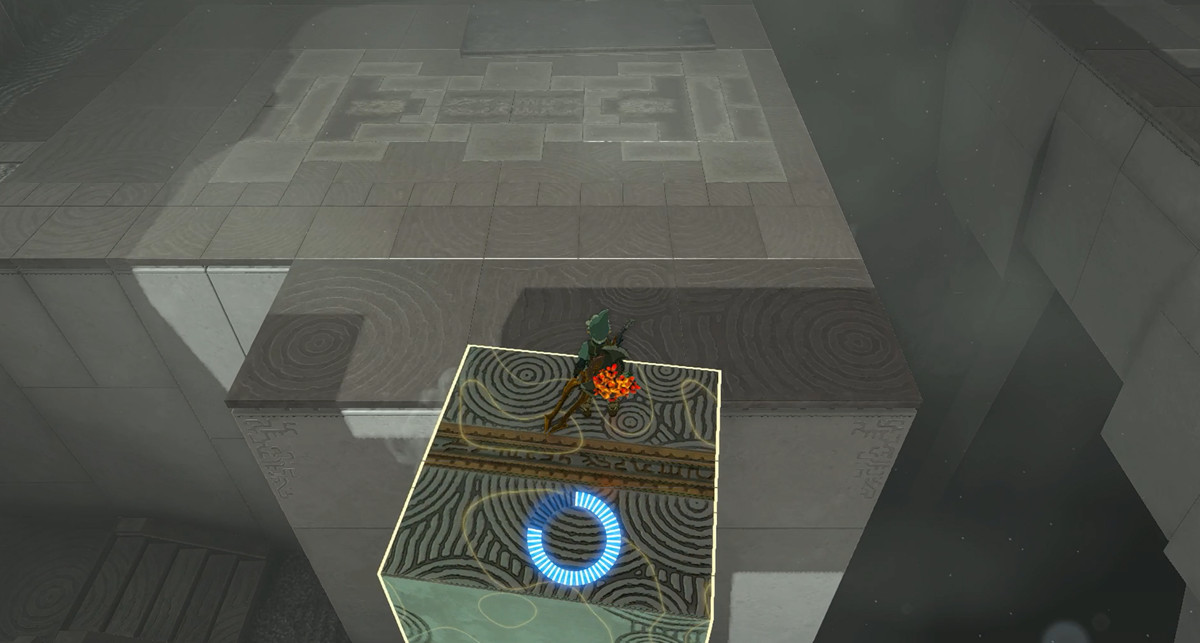 Collega usando Recall su un blocco per usarlo come ascensore in Zelda: Tears of the Kingdom.