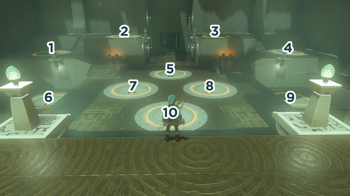 Pozzi circolari sul pavimento per il Santuario Kyokugon in Legend of Zelda: Tears of the Kingdom
