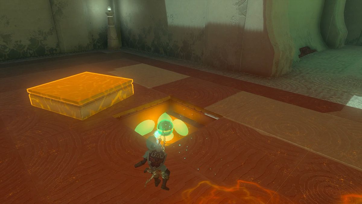 Interruttore della ciotola per aprire il cancello del forziere nel Santuario Kyokugon in Legend of Zelda: Tears of the Kingdom