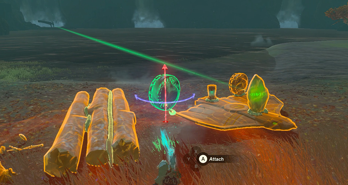 Link sposta un fan dal suo aliante a una zattera in Zelda: Tears of the Kingdom