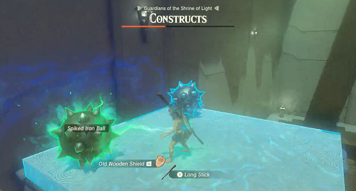 Link usa una grande palla chiodata in Zelda: Tears of the Kingdom