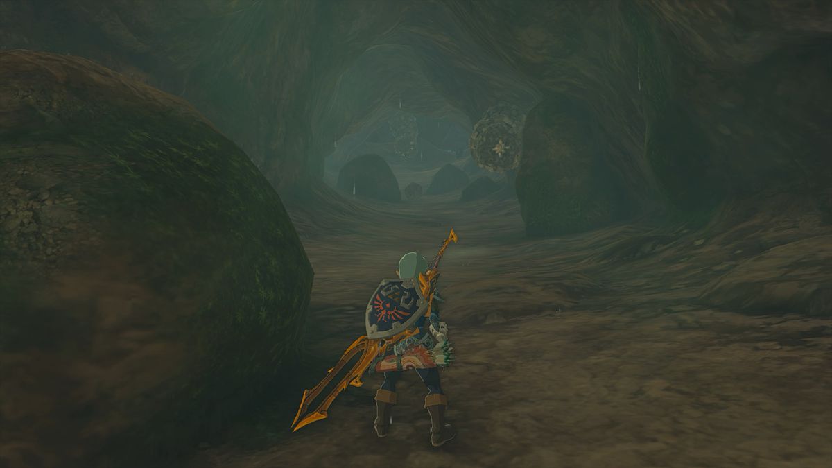 Due Rock Like appesi al soffitto della Grotta del Monte Dunsel sulla strada per il Santuario Bamitok in The Legend of Zelda: Tears of the Kingdom.