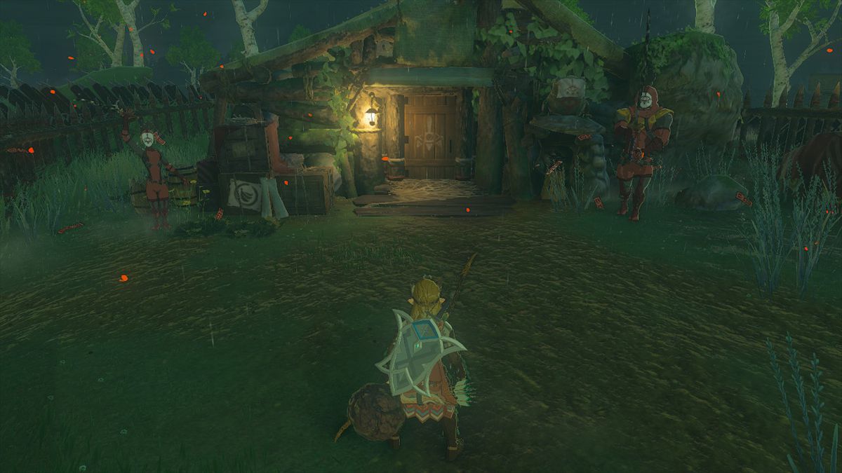 Link si trova proprio davanti alla porta del nascondiglio in Zelda: Tears of the Kingdom