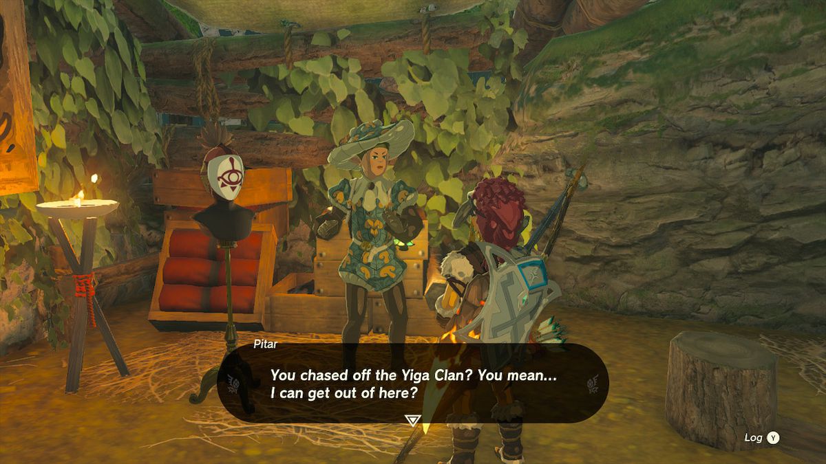 Il sarto Pitar è entusiasta di essere salvato da Link in Zelda: Tears of the Kingdom