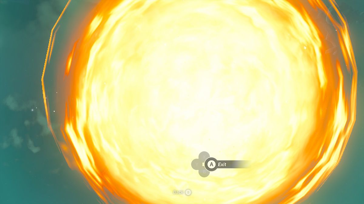 Un Gleeok di fiamma scatena un'enorme meteora contro Link durante un combattimento in Zelda Tears of the Kingdom.