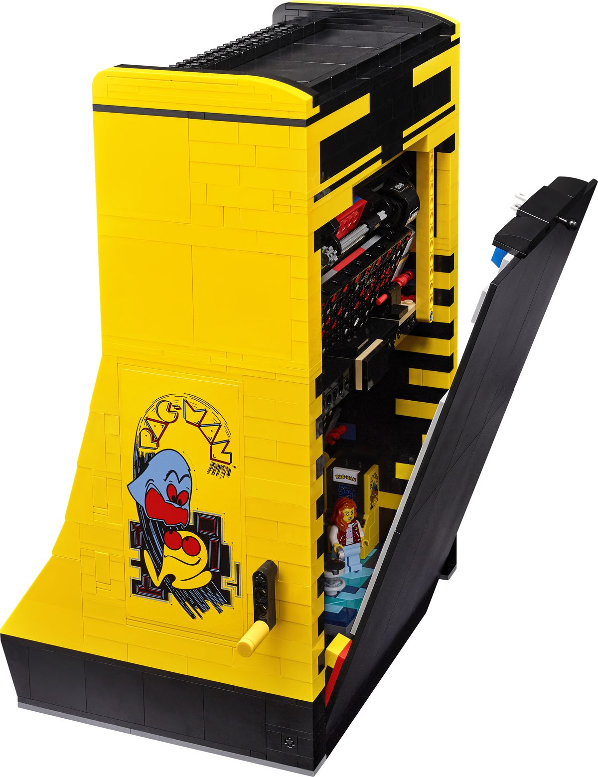 il retro dell'armadietto del set Lego di Pac-Man