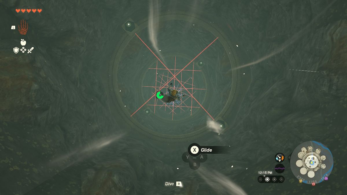 Link si tuffa in un tunnel con i laser di Mission Impossible in Zelda Tears of the Kingdom.