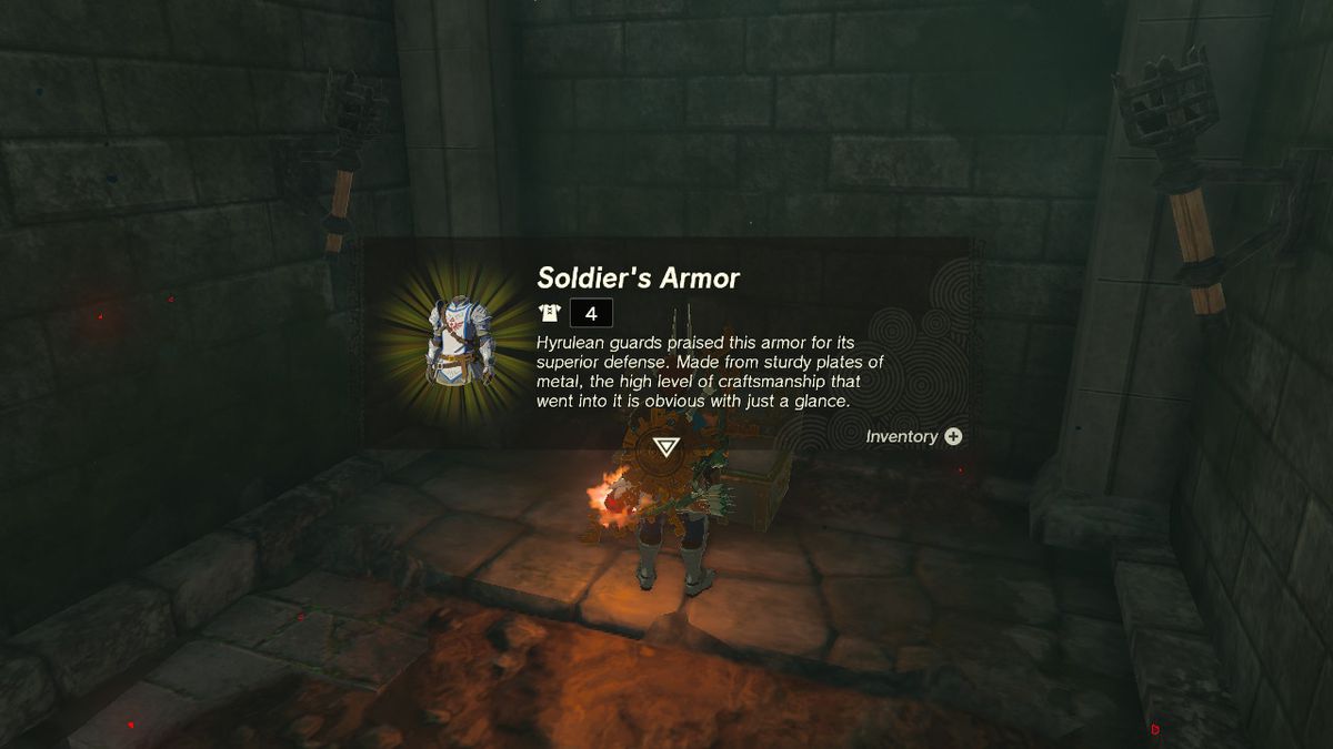 Trovare l'armatura del soldato in Zelda: TOTK
