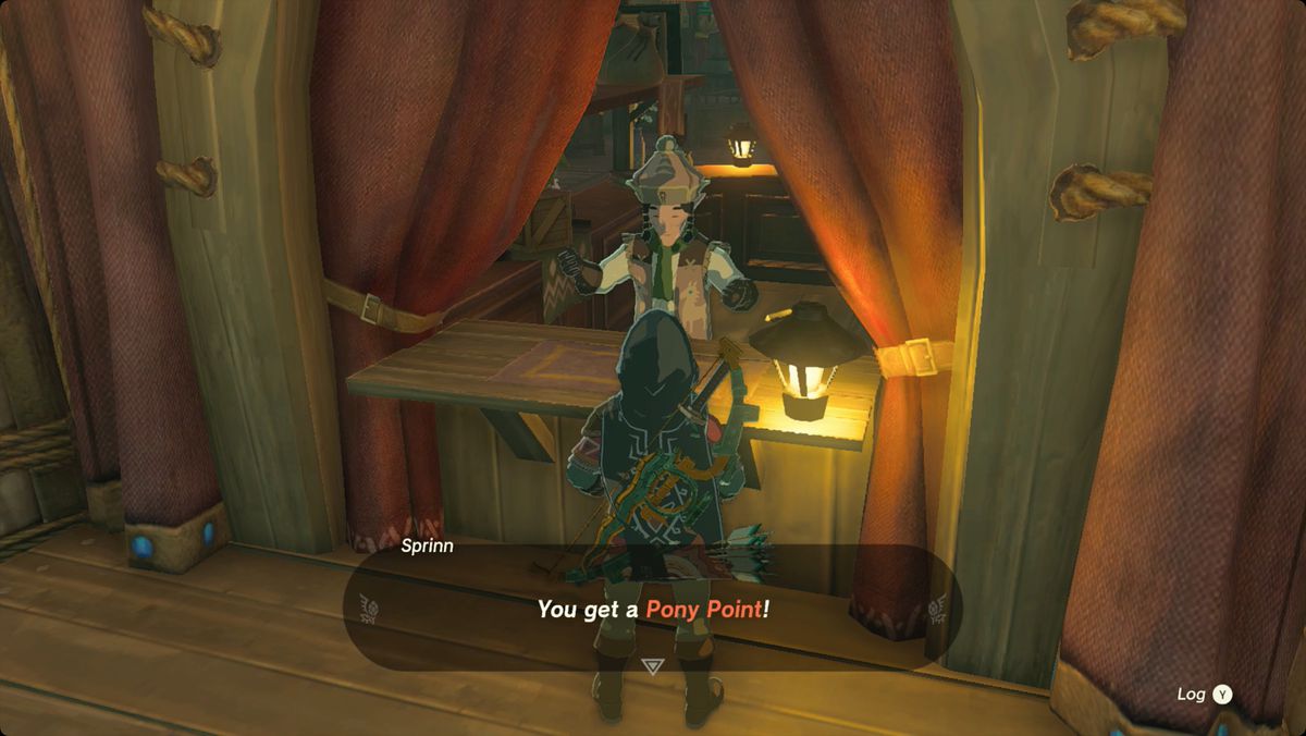The Legend of Zelda: Tears of the Kingdom Link parla con il proprietario di una scuderia e guadagna un Pony Point