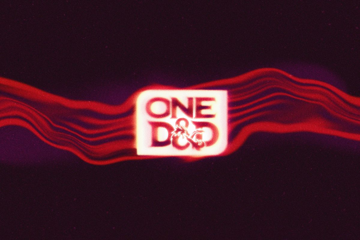 Il logo di One D&D, leggermente sbiadito e digitalizzato per contrassegnare le sue radici analogiche.