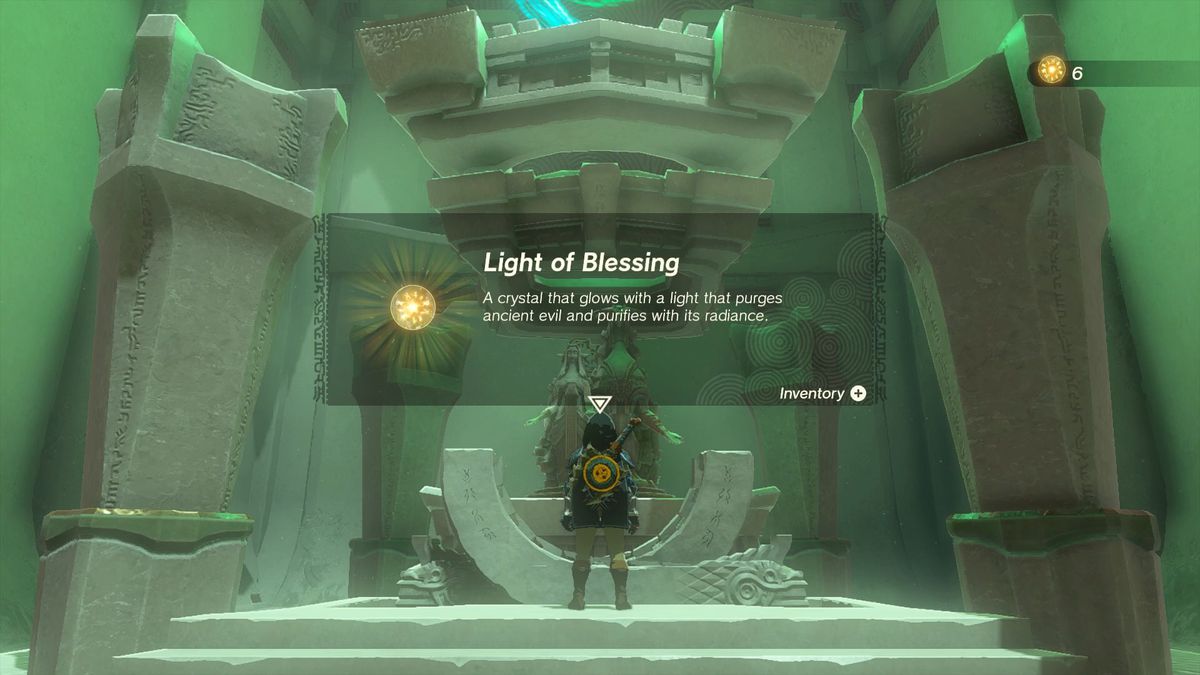 Descrizione della Luce della Benedizione in The Legend of Zelda: Tears of the Kingdom.  